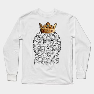 Barbet Dog King Queen Wearing Crown Long Sleeve T-Shirt
